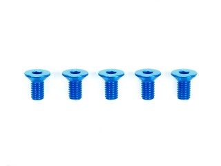 3×6mm ハイグレードアルミ六角皿ビス(ブルー・5本) [42328]
