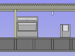 島式ホーム(都市型)売店・照明付延長部 [4278]