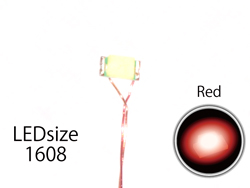 配線付LED(色:赤/サイズ:1.6×0.8mm)(4本入り) [211183]