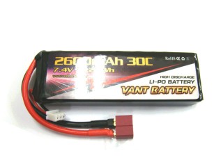 Li-Poバッテリー 7.4V 2600mAh 30C [VT2600-30-2S]