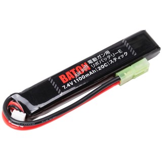 BATON Airsoft 電動ガン用リポバッテリーE 7.4v1100mAh(40C - 20C) ショートスティック [BAS-LP2S110SST]