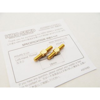 アルミターンバックルセット M3×18mm(ゴールド) 2本入 [HS-48656]]