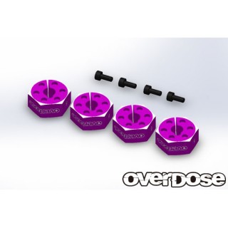 アルミホイールハブセット(6mm / パープル / 4pcs) [OD2872]