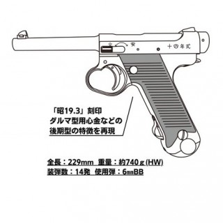 6mm/南部14年式後期型/ABS/BK/木製グリップ [MRS-06014]]