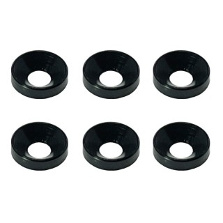 アルミ M4 皿ワッシャー外径10mm(ブラック) 6pcs [SGX-16BK]