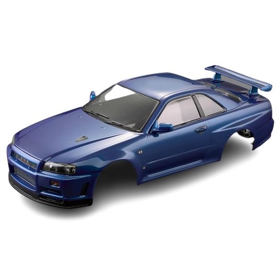 NISSANスカイラインBNR34塗装済ボディ(メタリックブルー) [48716 NISSANスカイラインBNR34塗装済ボディ(メタリックブルー) [48716