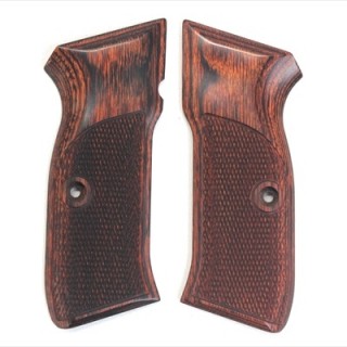 ウッドグリップ KSC製CZ75用(チェッカー/ブラウン) [AWG-1449]
