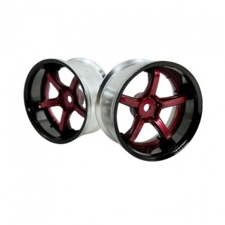 WORK EMOTION T5R 2P WHEEL DEEP CONCAVE OFF 6 Black Candy Red 2本入 [LW-0706BCR]]