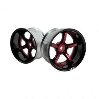 WORK EMOTION T5R 2P WHEEL DEEP CONCAVE OFF 8 Black Candy Red 2本入 [LW-0708BCR]]