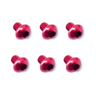 3×4 ヘックスボタン ジュラルミンビス(レッド/6本入) [NAX-304R]