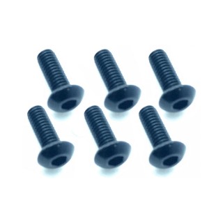 3×8 ヘックスボタン ジュラルミンビス(ブラック/6本入) [NAX-308BK]