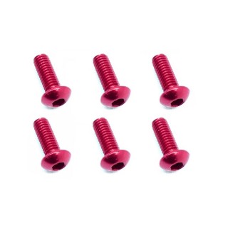 3×8 ヘックスボタン ジュラルミンビス(レッド/6本入) [NAX-308R]