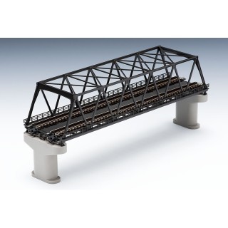 複線トラス鉄橋(F)(こげ茶)(複線PC橋脚・2本付) [3257]