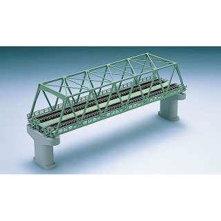 複線トラス鉄橋(F)(緑)(複線PC橋脚・2本付) [3052]