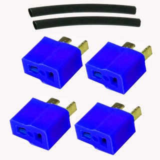 トップレーシング ミニ2Pコネクター メス4ヶセット(BL) [EG-2304-BL]