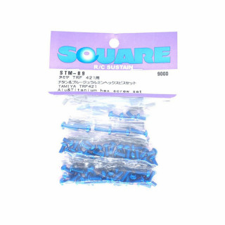 チタン&ブルーアルミヘックスビスセット タミヤTRF421用 [STM-89]