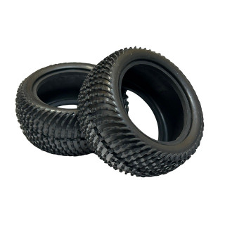 1/10 4WDバギー用ゴムタイヤブロックタイプV2 リヤ用 インナー付属 2pcs [ET-038]