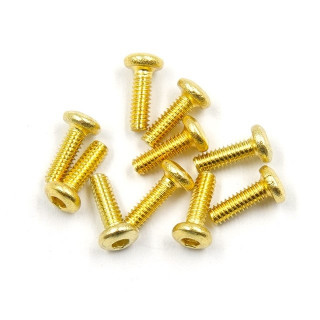 六角ボタンヘッドスクリュー(M2×6ｍｍ)10pcs ステンレススチールゴールドメッキ [SHP-206GD]