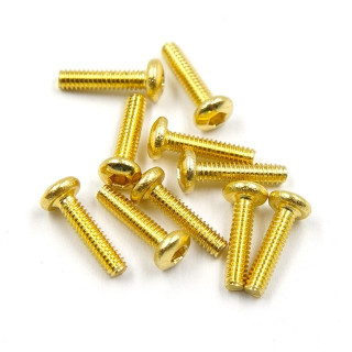 六角ボタンヘッドスクリュー(M2×8ｍｍ)10pcs ステンレススチールゴールドメッキ [SHP-208GD]