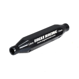 SPデュアルソケットレンチBK 1/10カー用(内径4mm/3mmナット) [EG-2503U-BK]