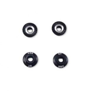 M4大径(D11mm) アルミフランジナット(ブラック/セレート付/4pcs) [AMR-030BK]