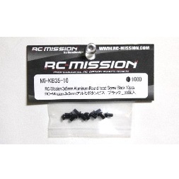 RC-Mission 3x5mmアルミボタンビスブラック10個入 [MI-KB35-10]