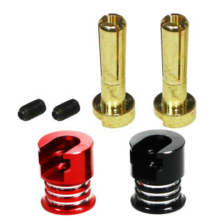ヨーロピアンコネクター4mm(オスx2) ステップヒートシンクキャップ付 [EG-3732CAP2-4]