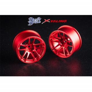 VALINO N820S アルミホイール 26mm レッドアルマイト OFF+7 2pcs [BB-RW-014]