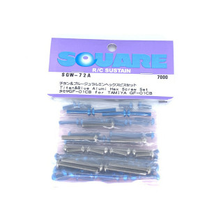 チタン&ブルーアルミヘックスビスセット(タミヤ GF-01CB用) [SGW-72A]