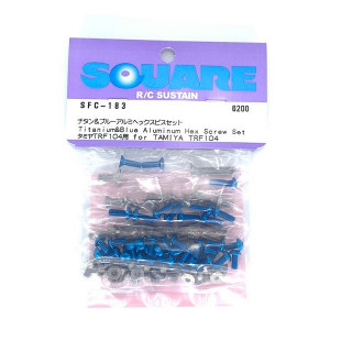 チタン＆ブルーアルミヘックスビスセット TRF104用 [SFC-183]