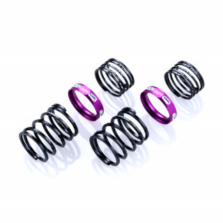 4Edge ツインスプリング 1.2-2060(線径□1.2/6.0巻/自由長20mm HSP付/2pcs/パープル) [OD3997]