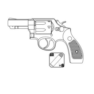M10/3in/EXHW/ハーフチェッカー木製グリップ/6mm/Xカートリッジ [MRS-06551]