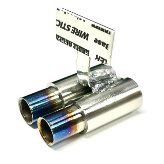 スタンダードステンレスマフラー/並列D/8φ/15mm/焼色砲弾加工 [STD-D-8YCB-15]