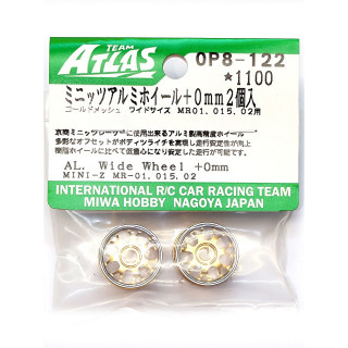 ミニッツ アルミホイール ゴールドメッシュ ワイド +0mm 2個入 [OP8-122]