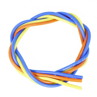 シリコン銀コードセット14G/ゲージ(青、黄、橙各60cm) [EG-3221U]