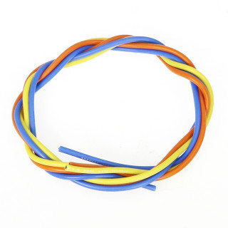 シリコン銀コードセット / 16G / ゲージ(青、黄、橙各60cm) [EG-3222U]