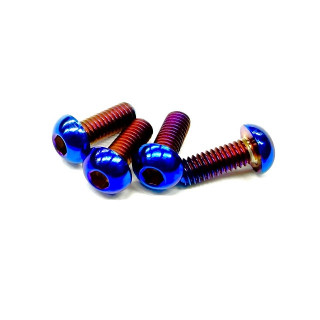 64チタン焼き色付きボタンヘッドスクリューM3x8mm(4個入り) [KN-64TI06]