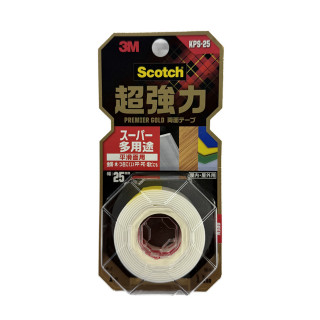 3M スコッチ 超強力両面テープ プレミアゴールド スーパー多用途 25mmｘ1ｍ [KPS-25]