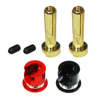 ヨーロピアンコネクター4mm (オスx2) スーパーローハイトステップヒートシンクキャップ付 [EG-3732CAP3-4]