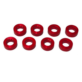 軽量アルミセッティングスペーサー レッド M3用 厚さ1.0mm [TP-43110]