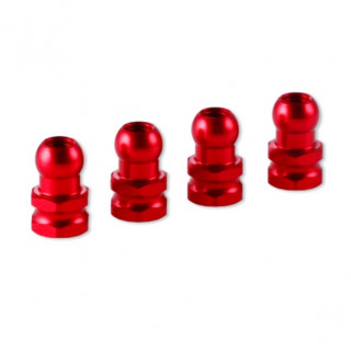 アルミダンパーピボットボール / レッド(4個) [OD1528b]