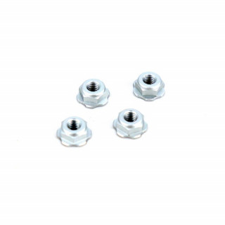 BuzzBreak BB LOCK NUT(ローハイトセレートタイプ / シルバー / 4pcs) [BB-LN-014]