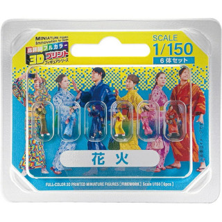 takeda 1/150 ジオラマ人形 3Dフルカラー 6体入り コンセプトシリーズ 花火 [55-0160]