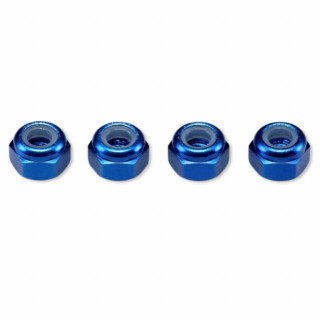 アルミ製 3mm ナイロンロックナット ブルー(4個入) [ZC-N3ABL]