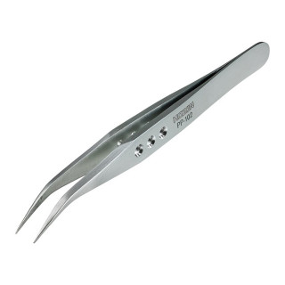 HOZAN ステンレス強力型ピンセット 先曲型 先端幅：0.6mm [PP-102]