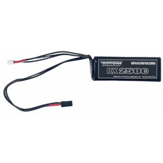 Rx Li-Po2500mAh/7.4V受信機用平型バッテリー コード長210mm [TGB-RXH2500L]