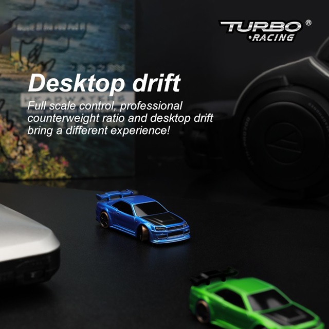 TURBO RACING 1/76スケール C64グリーン 2WDドリフトカー [C64 TURBO RACING 1/76スケール C64グリーン 2WDドリフトカー [C64