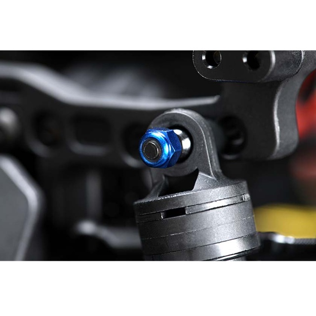 アルミ製 3mm ナイロンロックナット ブルー (4個入) [ZC-N3ABL